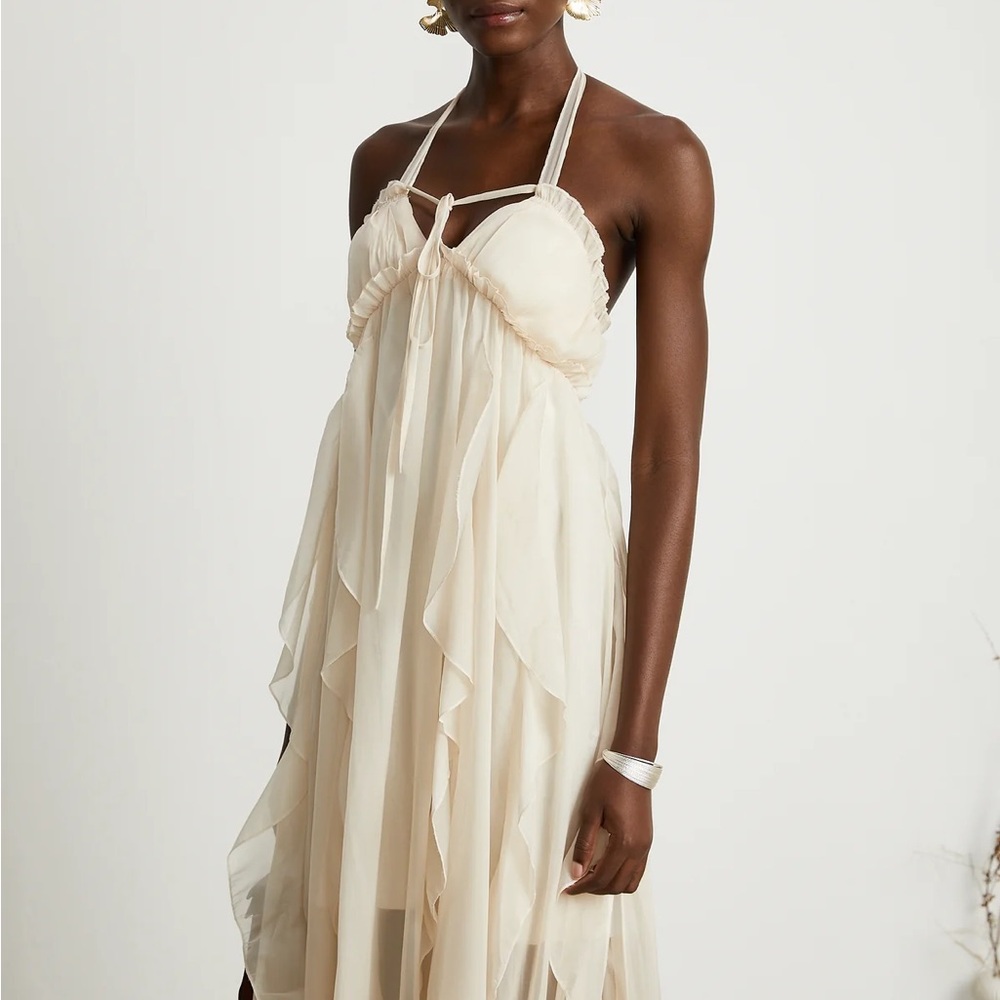 Miss Rosier Ruffle Tulle Halter Dress